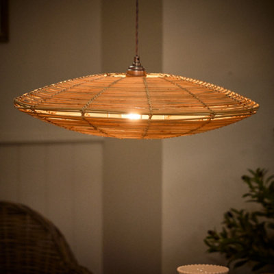 Dibor Extra Wide Natural Home Décor Ceilling Light Shade H14 X D55Cm from B&Q