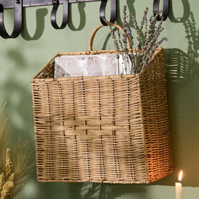 Dibor Traditional Rectangular Woven Storage Wall Basket from B&Q