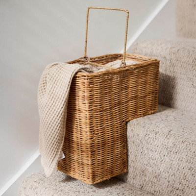 Dibor Traditional Large Staircase Laundry Storage Basket With Handle from B&Q