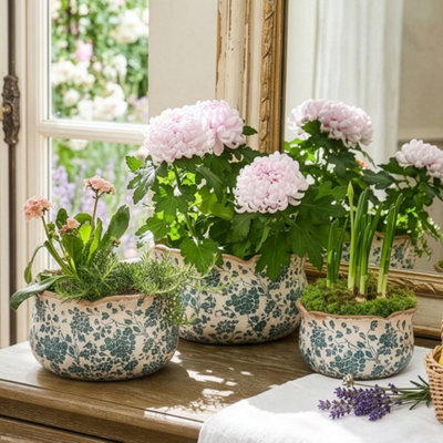 Dibor Unisex Turquoise Set Of 3 Planters - Image 3