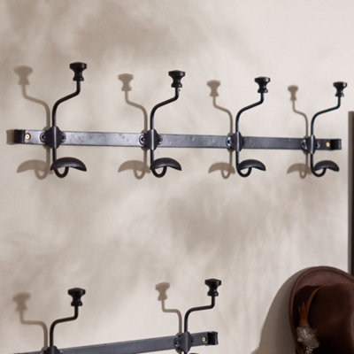 Dibor Traditional Duke Noir 4-Hook Stand Coat Hanger Wall Hook Rack from B&Q