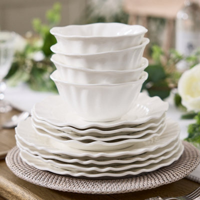 Dibor Set Of 12 Four Person Royal White Christmas Dinnerware Set from B&Q