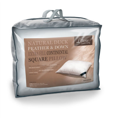 Littens 65Cm X 65Cm Extra Fill Euro Continental Duck Feather & Down Pillow 26" X 26" from B&Q