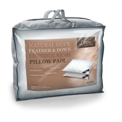 Littens 65Cm X 65Cm Square Euro Continental Duck Feather & Down Pillow Pair (26" X 26") from B&Q
