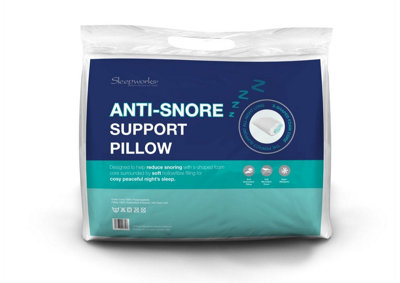 Sleepworks Anti-Snore Pillow Contour Foam Core Support Hollowfibre Back Sleeper 48Cm X 74Cm (19" X 29") from B&Q