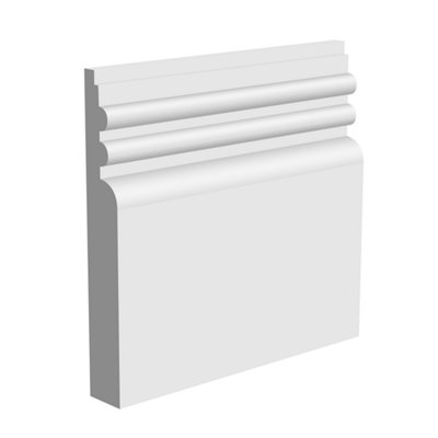 National Skirting Reed Ii Mdf Skirting Board120mm X 18mm X 3040mmPrimedNo Rebate from B&Q