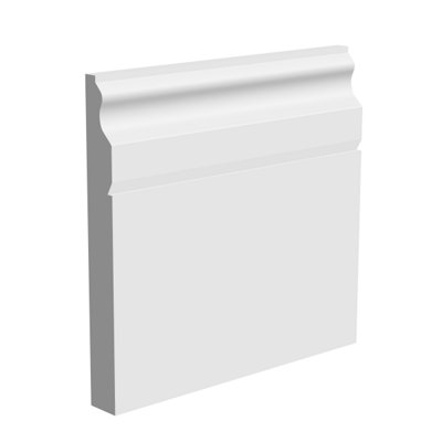 National Skirting Paris Mdf Skirting Board  - 220mm X 25mm X 4200mmPrimedNo Rebate from B&Q