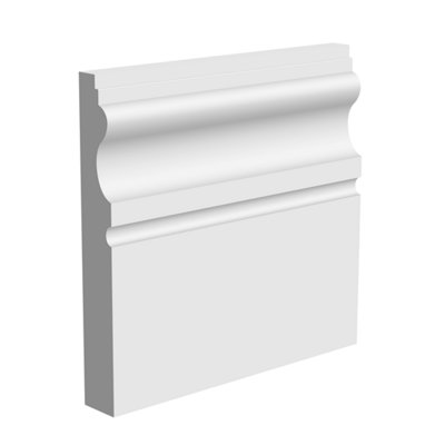 National Skirting Lisbon Mdf Skirting Board220mm X 25mm X 3040mmPrimedNo Rebate from B&Q