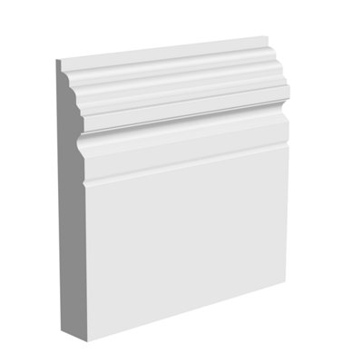 National Skirting Frontier Mdf Skirting Board220mm X 25mm X 4200mmPrimedNo Rebate from B&Q