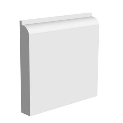 National Skirting Bullnose Ii Mdf Skirting Board120mm X 25mm X 4200mmPrimedNo Rebate from B&Q