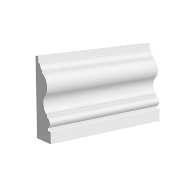 National Skirting Valencia Mdf Architrave95mm X 25mm X 4200mmPrimedNo Rebate from B&Q