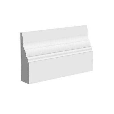 National Skirting Lambs Tongue Ii Mdf Architrave70mm X 25mm X 3040mmPrimedNo Rebate from B&Q