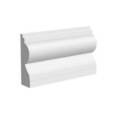 National Skirting Torus Mdf Architrave70mm X 18mm X 3040mmPrimedNo Rebate from B&Q