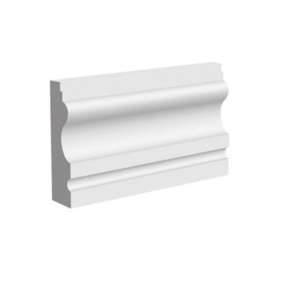 National Skirting Lisbon Mdf Architrave70mm X 25mm X 4200mmPrimedNo Rebate from B&Q