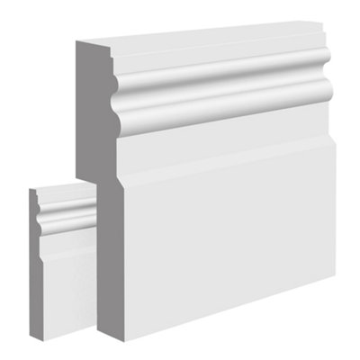 - National Skirting Colonial Mdf Skirting Board Cover180mm X 25mm 3040mm Primed (To Cover 110mm Existing Skirting)
