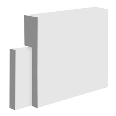  - National Skirting Square Mdf Skirting Board Cover150mm X 25mm 4200mm Primed (To Cover 130mm Existing Skirting)