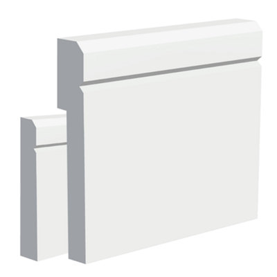  - National Skirting V-Groove I Mdf Skirting Board Cover170mm X 25mm 3040mm Primed (To Cover 120mm Existing Skirting)
