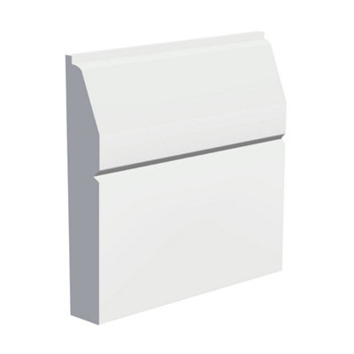 National Skirting Long Chamfered V-Groove Mdf Skirting Board120mm X 25mm X 4200mmPrimed from B&Q