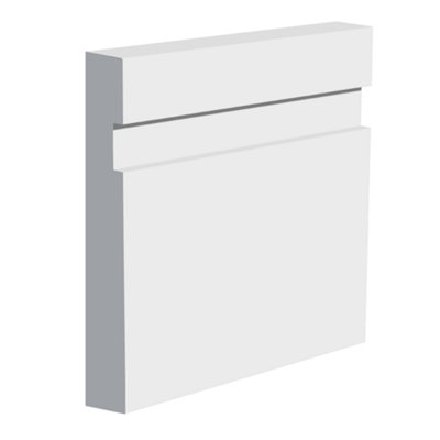 National Skirting Single Groove Mdf Skirting Board250mm X 25mm X 3040mmPrimed from B&Q