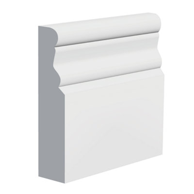 National Skirting Georgian Iii Mdf Skirting Board195mm X 18mm X 4200mmPrimed from B&Q