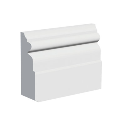 National Skirting Georgian Ii Mdf Architrave / Skirting Board70mm X 25mm X 4200mmPrimed from B&Q
