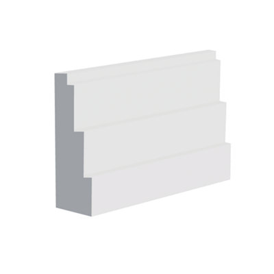 National Skirting High Stepped Ii Mdf Architrave / Skirting Board70mm X 18mm X 4200mmPrimed from B&Q