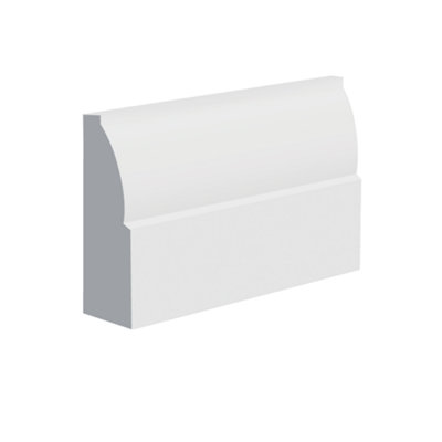 National Skirting Ovolo Ii Mdf Architrave / Skirting Board70mm X 25mm X 4200mmPrimed from B&Q