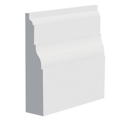 National Skirting Warwick Ii Mdf Skirting Board220mm X 25mm X 4200mmPrimed from B&Q
