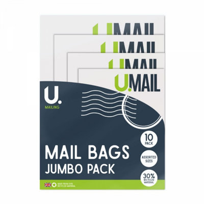 B&Q -  10 Assorted Size Jumbo Mailing Bags Pack Assorted Size Pack Includes Small Medium Large And Xl Mailing Bags For Versatile Use