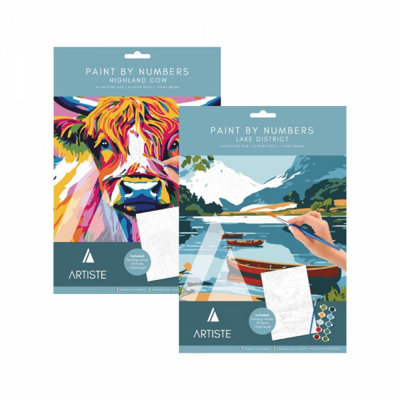 Martello Advanced Paint By Numbers Kit Complete Painting Kit Includes Pre Printed Canvas 9 Paint Colours And A Paintbrush Advanced Designs
