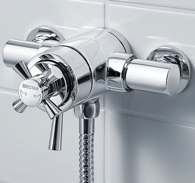 Bristan Rio 2 Exposed Thermostatic Mixer Shower Valve Dual Control 110mm 130mm from B&Q