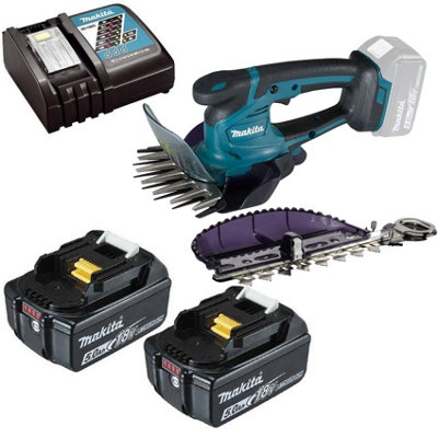 Makita Dum604rtx2 Lxt 18V Li-Ion Cordless Grass Shear Cutter Trimmer 2 X 5.0Ah Silver/Red