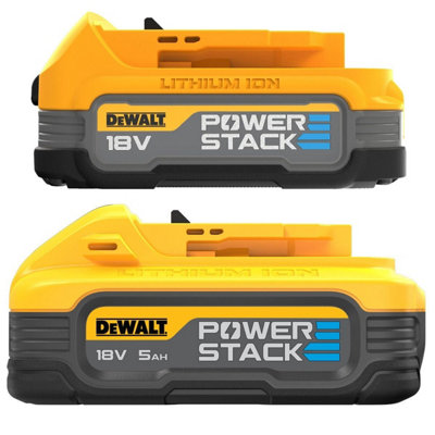 Dewalt Dcbp518 18V 5.0Ah Powerstack Battery + Dcbp034 1.7Ah Compact Twin Pack By Buyaparcel from B&Q