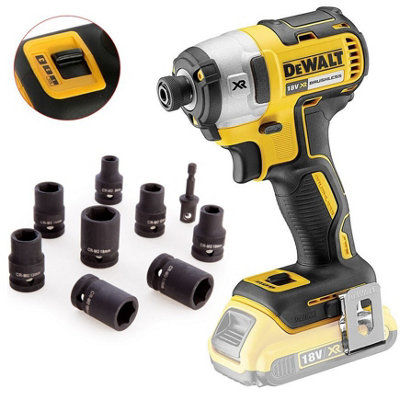 Dewalt Dcf887N 18V Xr Brushless 3 Speed Impact Driver + 9Pc Socket Set Wrench from B&Q