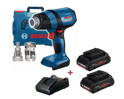 Bosch Ghg 18V-50 18V Cordless Heat Gun + Nozzles + L-Boxx Case + 2 X 4Ah Procore