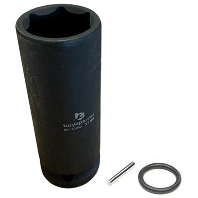Buyaparcel Scaffolders Impact Socket Deep 80mm 1/2" Square Drive 21mm + Retaining Pin Ring from B&Q