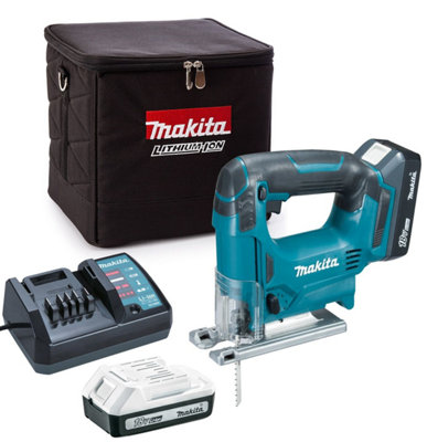 Makita Jv183Dae 18V Cordless G-Series Jigsaw + 2 X 2Ah Batteries, Charger + Bag