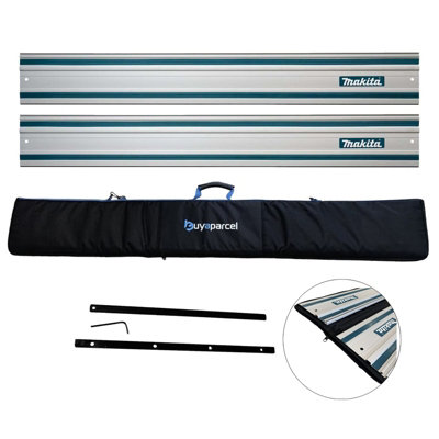 2X Makita 1.5M Guide Rail For Sp6000 Plunge Saws + Bap Carry Bag + Connector from B&Q
