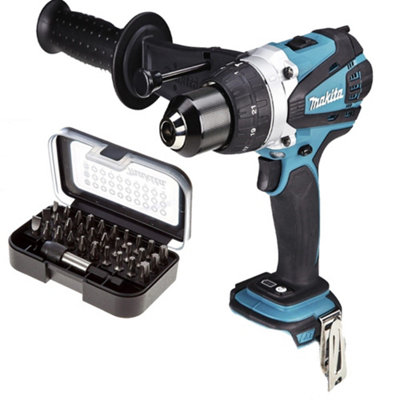 Makita Dhp458 Dhp458Z 18V Lithium Ion Lxt Combi Hammer Drill + Makita Drill Set from B&Q