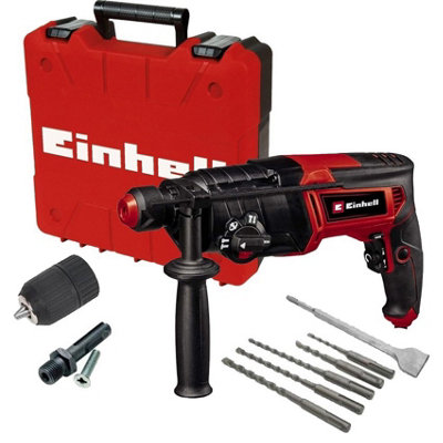 Einhell 240V Sds Plus 4 Mode Rotary Hammer Dril + Sds Bits Chisel +Keyless Chuck from B&Q