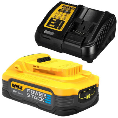 Dewalt Dcbp518-Xj 18V 5.0Ah Compact Powerstack Battery Pack + Dcb115 Charger from B&Q