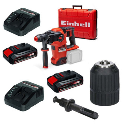 Einhell 18V 36V X-Change Cordless Sds Hammer Drill Kit + Keyless Chuck + Adapter from B&Q
