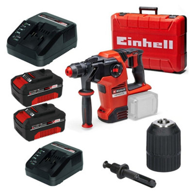 Einhell 18V 36V X-Change Cordless Sds Hammer Drill Kit + Keyless Chuck + Adapter from B&Q