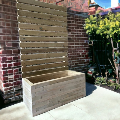 B&Q -  Somerset Timber Planter & Ultra Trellis210X40X150Cm Natural