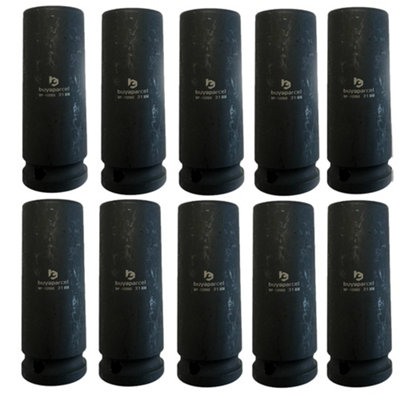 Buyaparcel X10 Scaffolders Impact Socket Deep 80mm 1/2" Square Drive 21mm + Pin Ring from B&Q