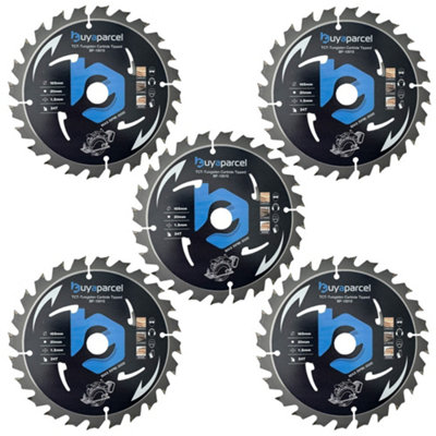 Buyaparcel X5 Bap Trade Pro Circular Saw Blade 165mm X 20 24 Teeth Carbide Tipped Long Life from B&Q