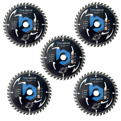 Buyaparcel X5 Bap Trade Pro Circular Saw Blade 165mm X 20 40 Teeth Carbide Tipped Long Life from B&Q