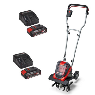 Einhell Cordless Twin 18V/36V Tiller Cultivator Rotavator +X2 2.5Ah Battery Pack from B&Q