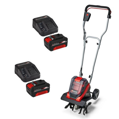 Einhell Cordless Twin 18V/36V Tiller Cultivator Rotavator + X2 4Ah Battery Pack from B&Q