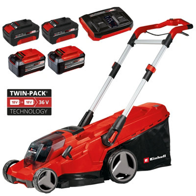 Einhell Cordless Twin 18V / 36V Lawnmower 42Cm Rasarro 36/42 Pxc4 X Batteries from B&Q